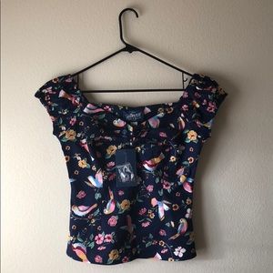 Collectif Vintage bird top NWT